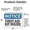 Signmission First Aid Kit Inside, 24 in W x Rectangle, Vinyl Decal OS-2PACK-NS-D-1824-L-12738 - alternate 2